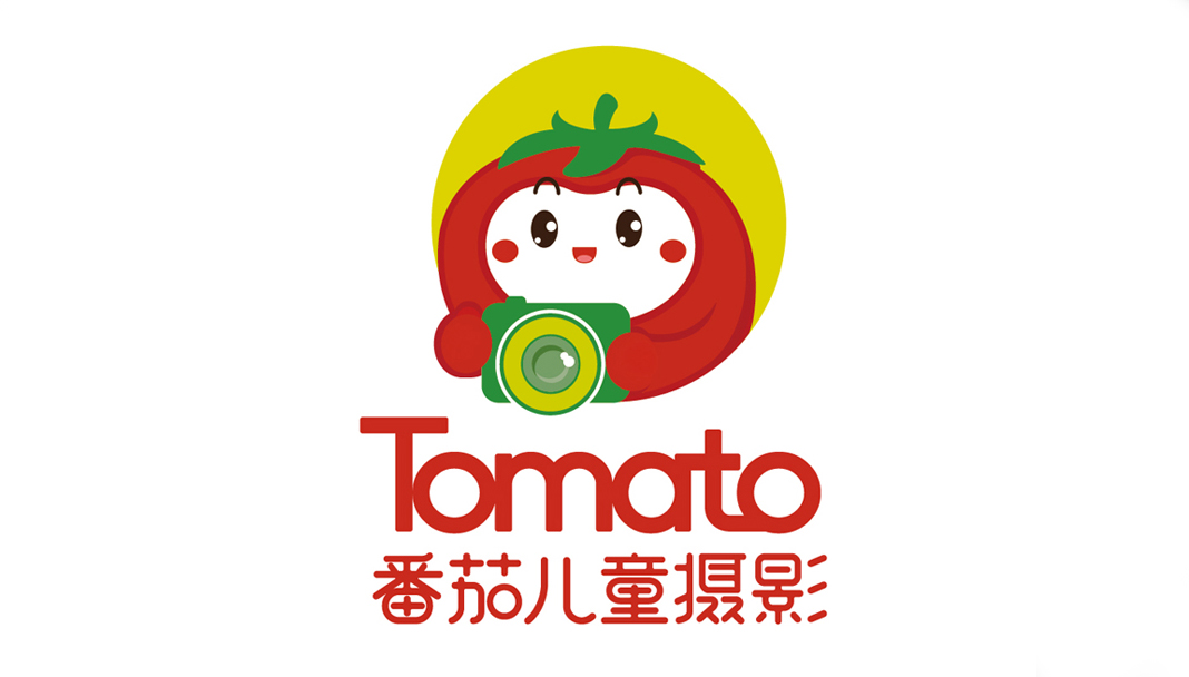 番茄儿童摄影logo设计