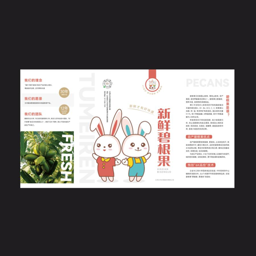 兔美仁折页设计+食品+品牌设计+宣传品设计